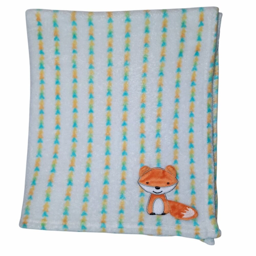 Le Bebe Favorite Fox & Triangles Baby Security Lovey Blanket 35" X 34"